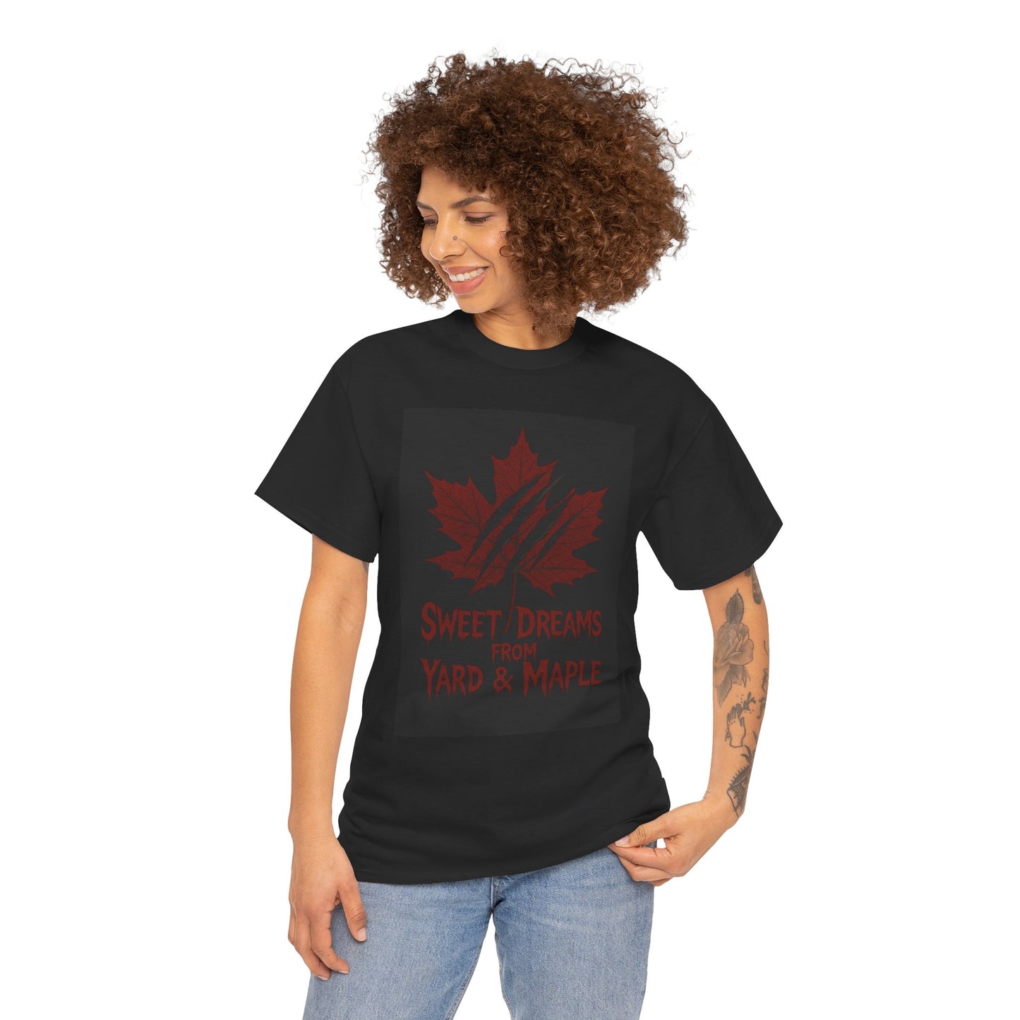 Cozy Graphic Tee with Maple Leaf Design, Casual Streetwear, Gift for Nature Lovers, Sweet Dreams Shirt, Unisex Cotton Top