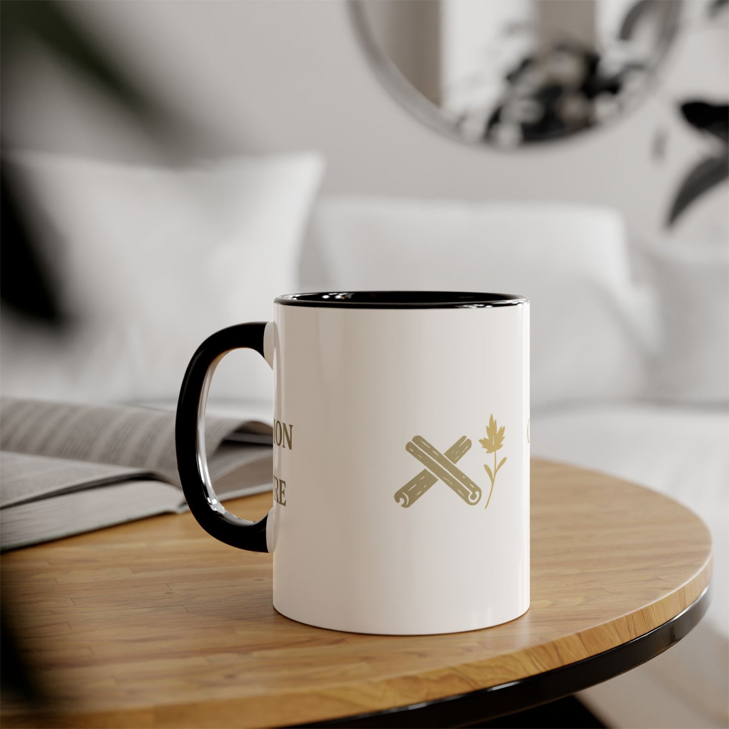 Cinnamon & Culture Accent Mug, Cozy Coffee Cup for Tea Lovers, Perfect Gift for Friends, Coffee Mug for Home, Unique Kitchen Decor