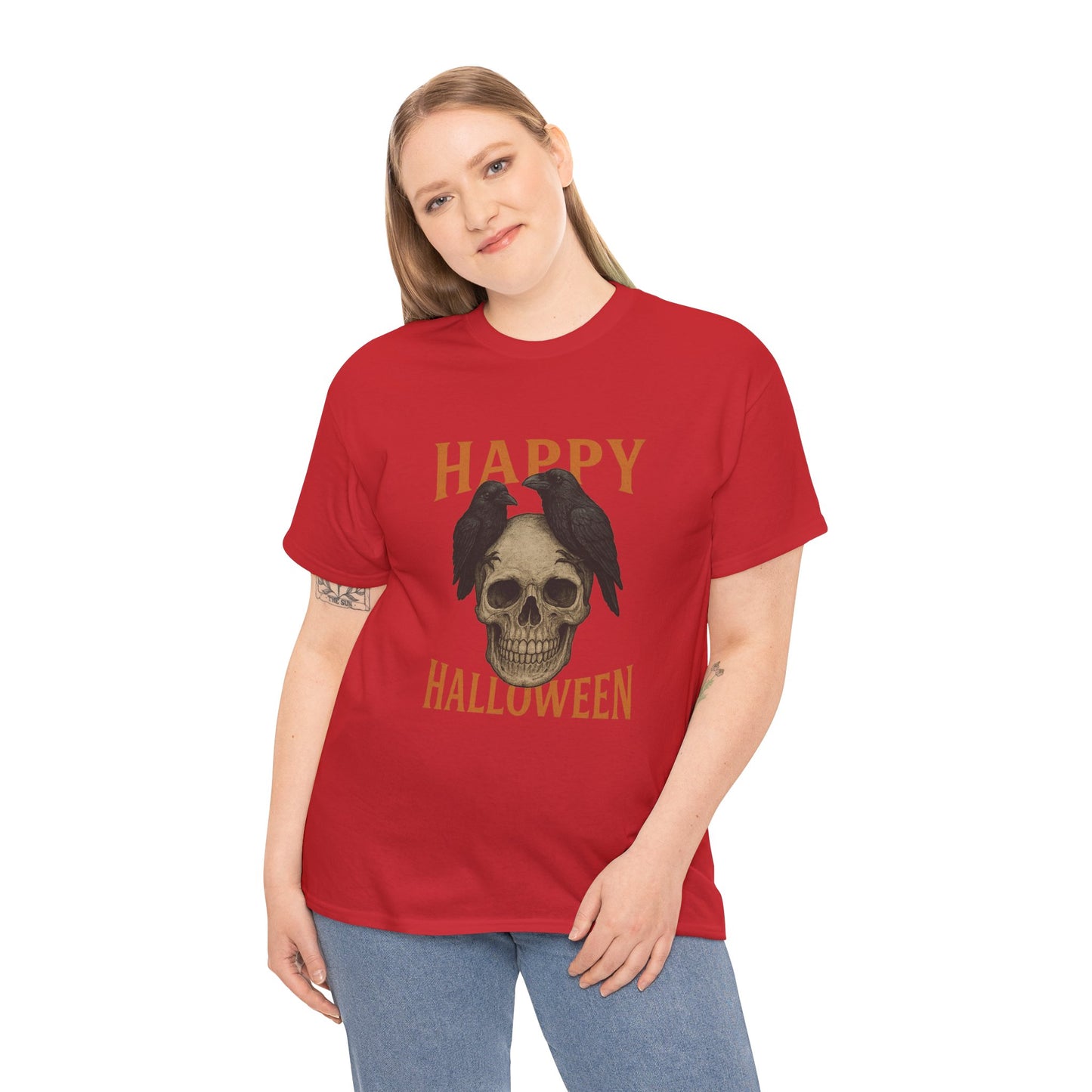 Halloween Skull Unisex Cotton Tee, Spooky T-Shirt, October Fashion, Costume Party Wear, Fall Celebration Shirt