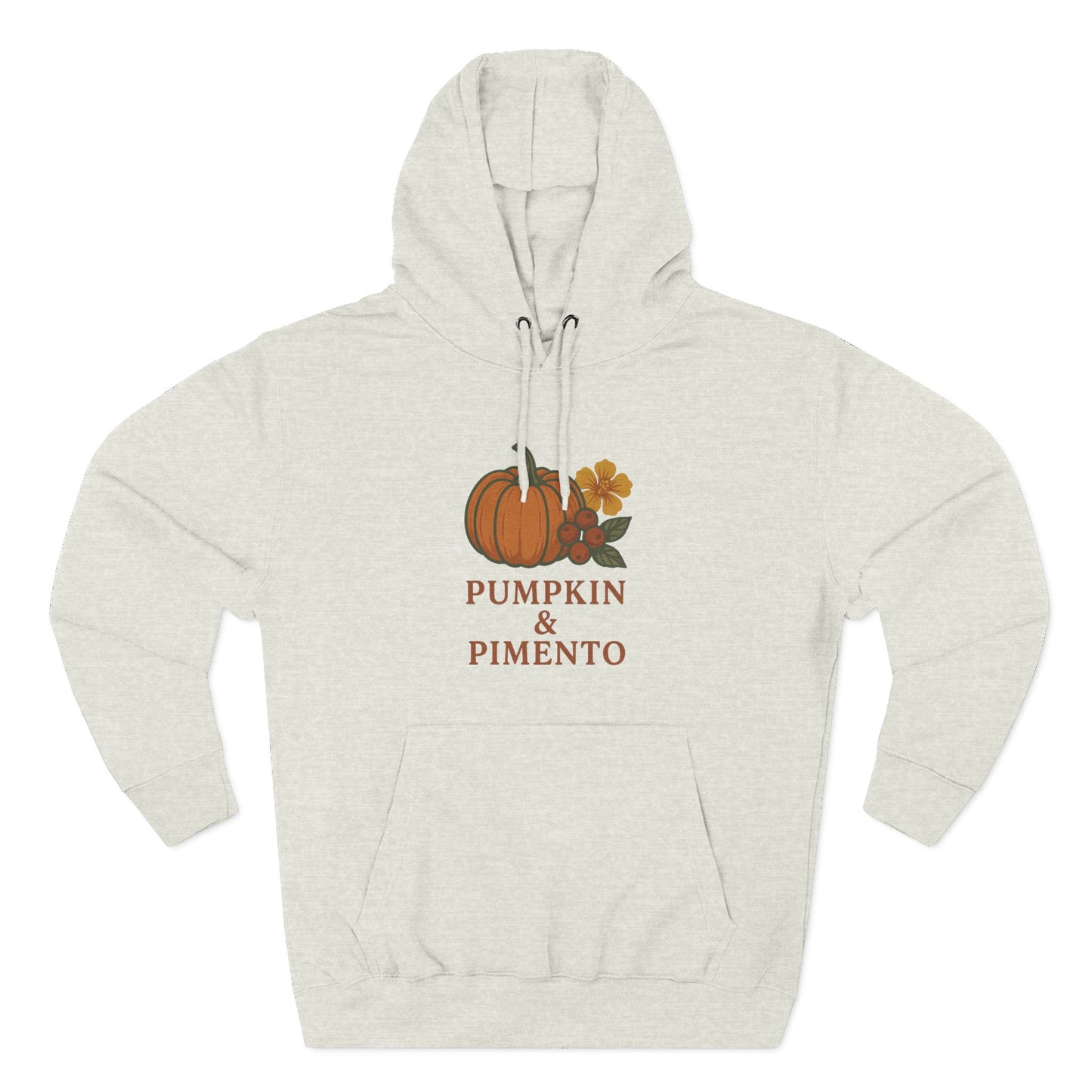 Pumpkin & Pimento Fleece Hoodie | Cozy Fall Sweater, Autumn Fashion, Comfortable Casual Wear, Gift for Pumpkin Lovers, Halloween Apparel