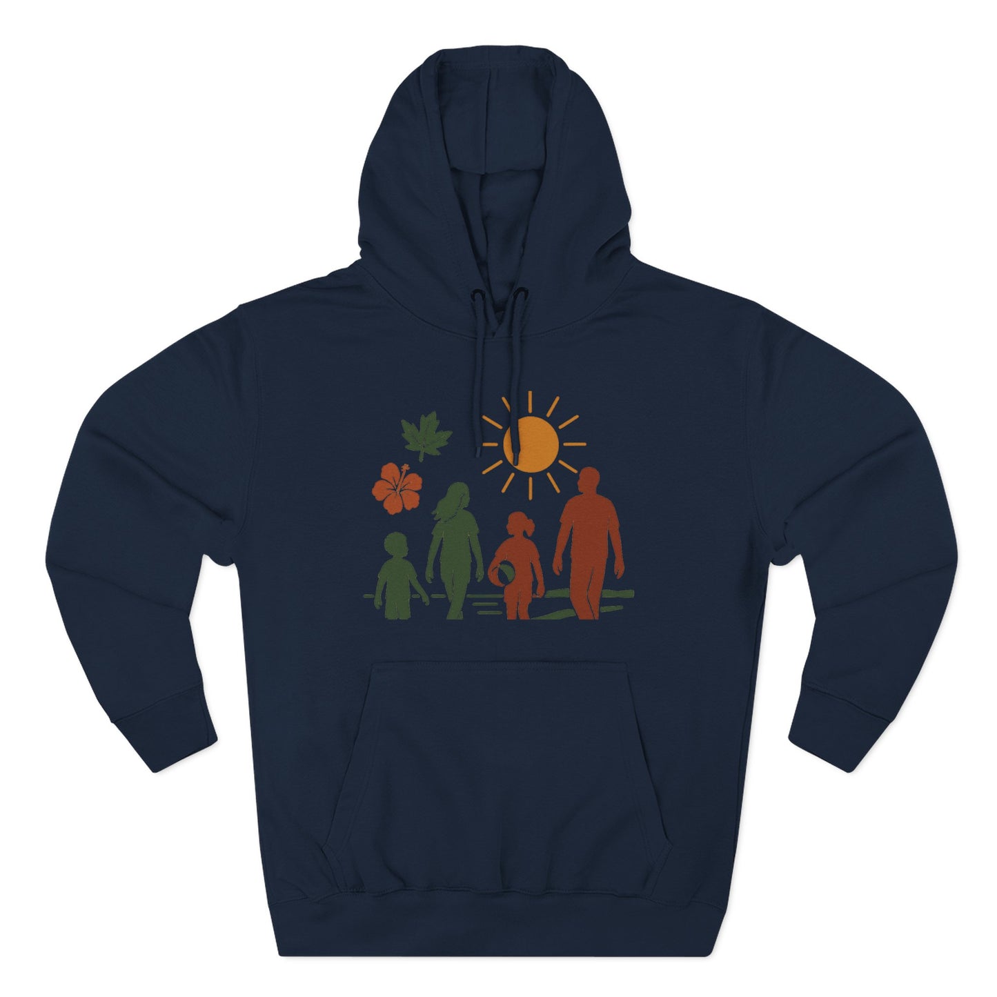 Family Bonding Three-Panel Hoodie, Cozy Family Artwork Fleece, Casual Family Gatherings Sweatshirt, Family Love Hooded Top, Gift for Parents