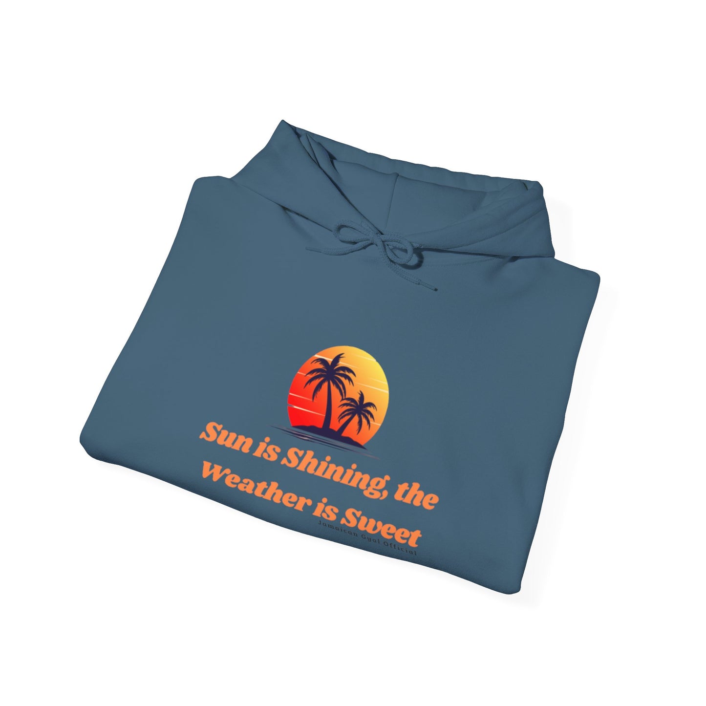 Sunshine Vibes Hoodie: Unisex Heavy Blend Sweatshirt with Tropical Design, Perfect for Summer, Beach Days, Casual Wear, Gifts