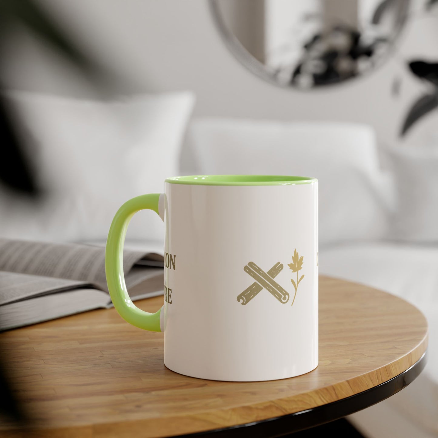 Cinnamon & Culture Accent Mug, Cozy Coffee Cup for Tea Lovers, Perfect Gift for Friends, Coffee Mug for Home, Unique Kitchen Decor