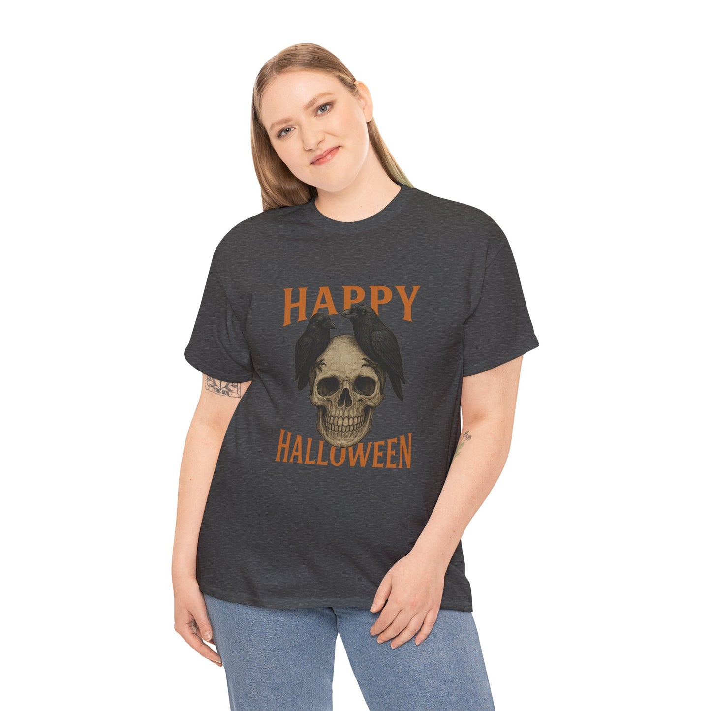 Halloween Skull Unisex Cotton Tee, Spooky T-Shirt, October Fashion, Costume Party Wear, Fall Celebration Shirt