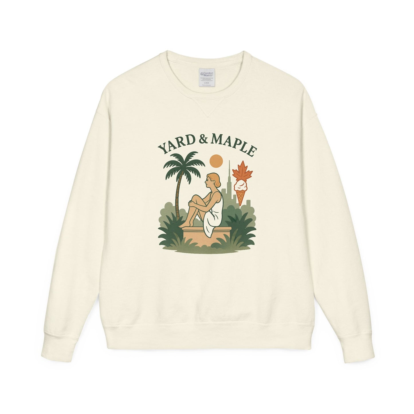 Yard & Maple Crewneck Sweatshirt, Cozy Sweatshirt, Unisex Apparel, Casual Wear, Summer Vibes, Gift for Him or Her