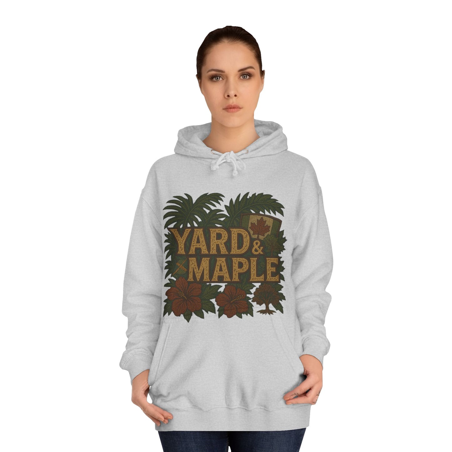 Cozy Unisex College Hoodie - Yard & Maple, Casual Wear, Student Gift, Outdoor Activity Sweater, Fall Fashion