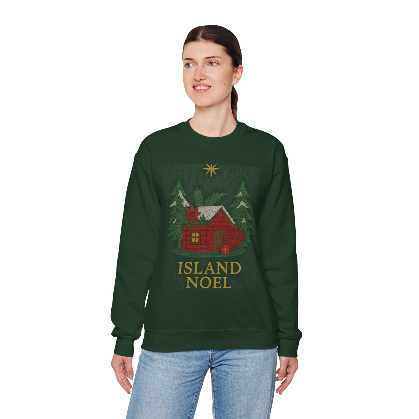 Cozy Holiday Sweatshirt - Island Noel Design, Unisex Christmas Crewneck, Winter Apparel, Gift for Him/Her, Seasonal Fashion
