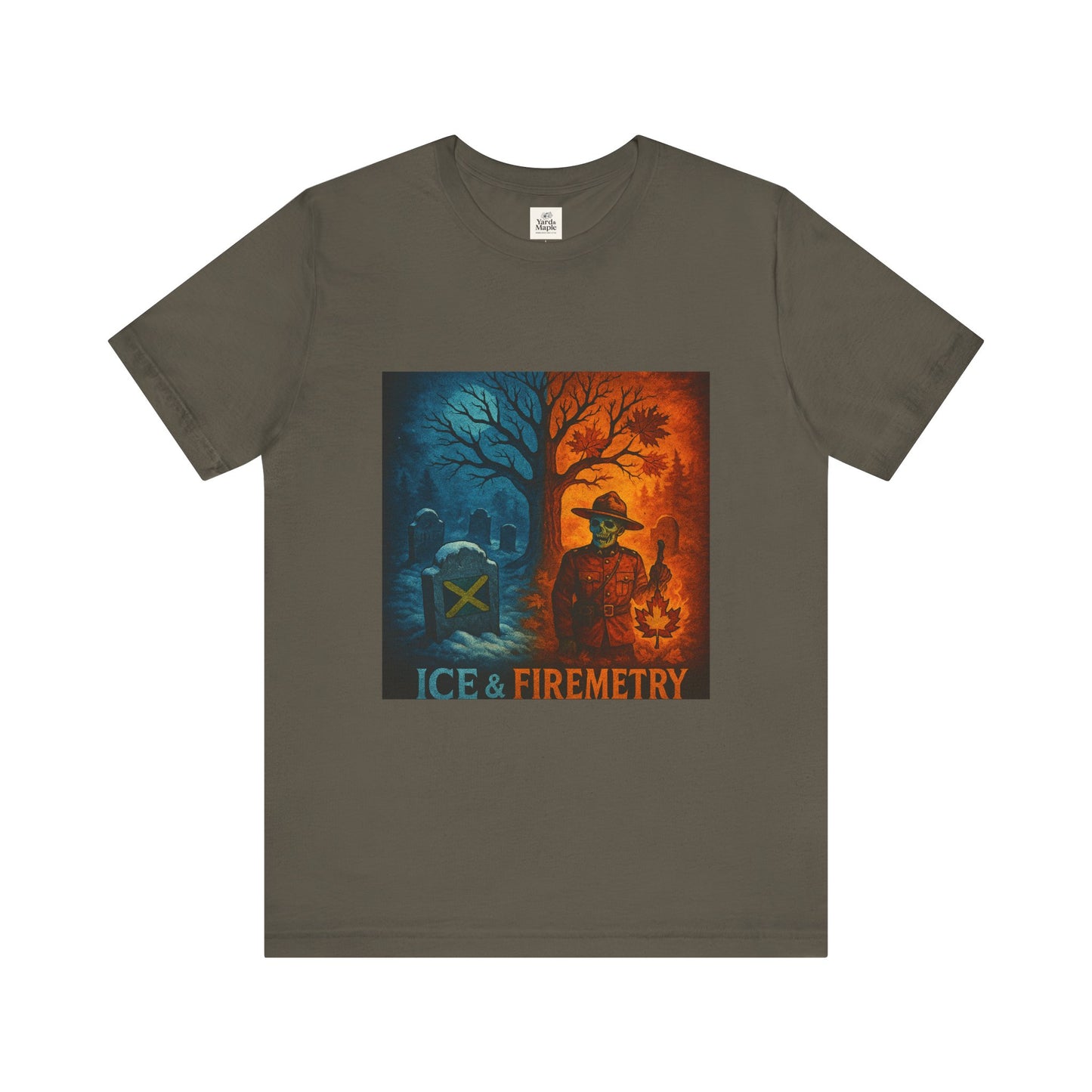 Unisex Ice & Fire Short Sleeve Tee - Firefighter Gift, Halloween Shirt, Cool Graphic Tee, Unique Adventure Wear, All-Season Style