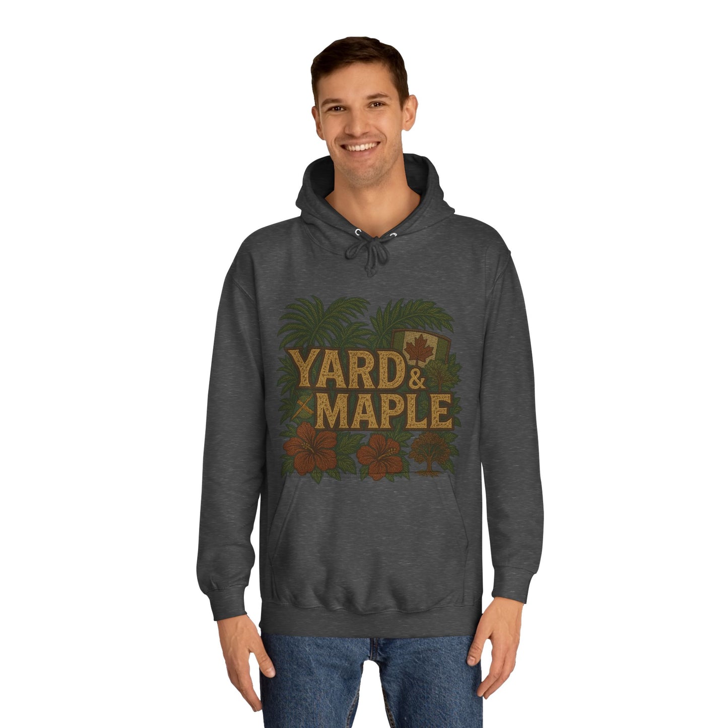 Cozy Unisex College Hoodie - Yard & Maple, Casual Wear, Student Gift, Outdoor Activity Sweater, Fall Fashion