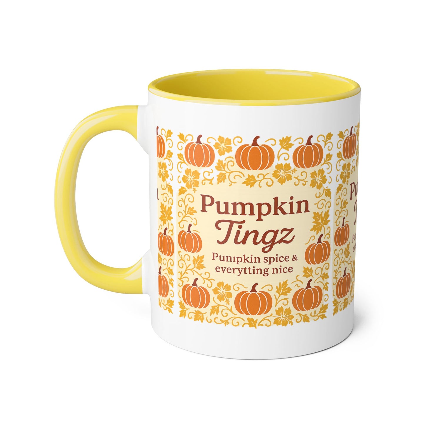 Pumpkin Spice Accent Mug - Fall Decor, Coffee Lovers Gift, Autumn Beverage Mug, Seasonal Kitchenware, Halloween Decor