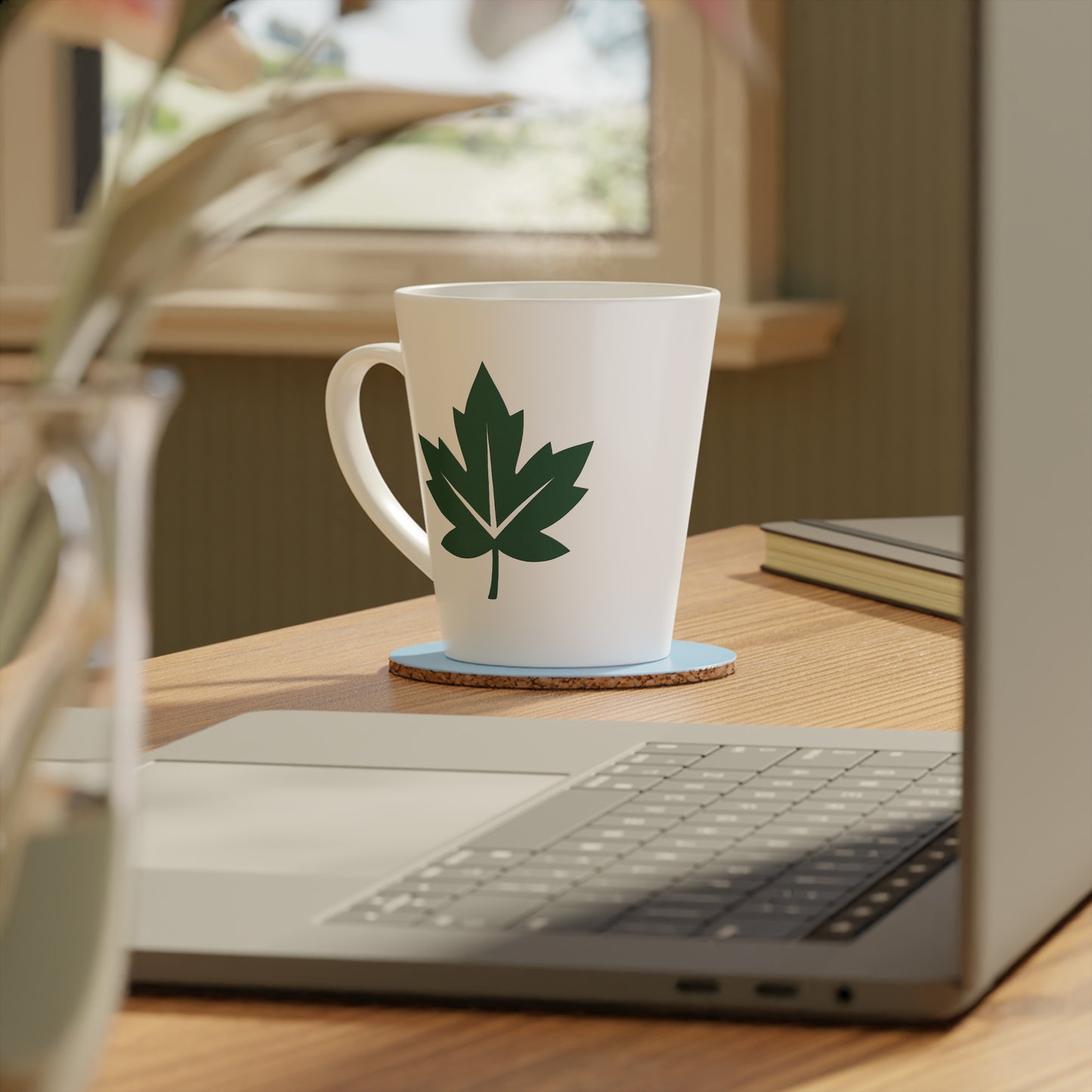 Green Leaf Latte Mug | Eco-Friendly Coffee Cup, Nature Lover Gift, Plant Lover Mug, Home Decor, Birthday Gift