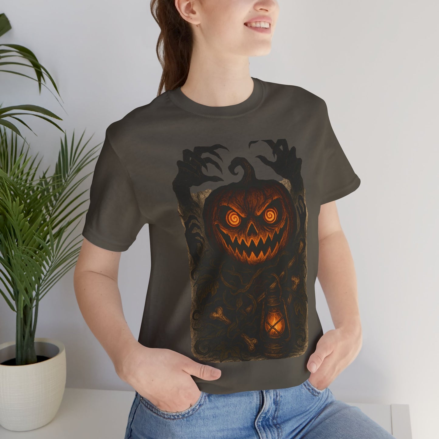 Halloween Pumpkin Tee, Unisex Jersey Short Sleeve Shirt, Fall Festival Apparel, Spooky T-Shirt, Trick or Treat Gift, Autumn Vibes