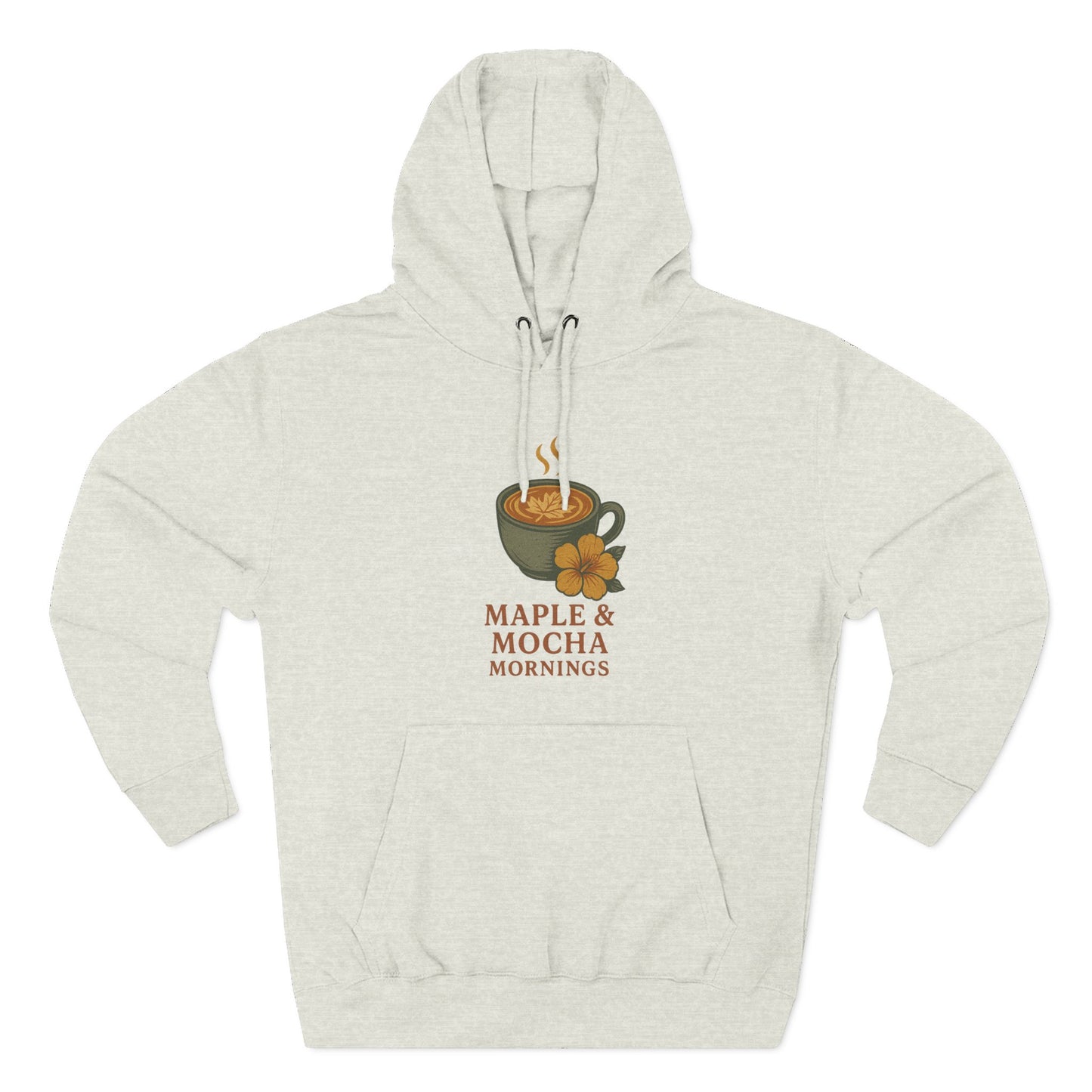 Cozy Maple & Mocha Fleece Hoodie, Perfect for Mornings, Autumn Fashion, Casualwear, Gift for Coffee Lovers
