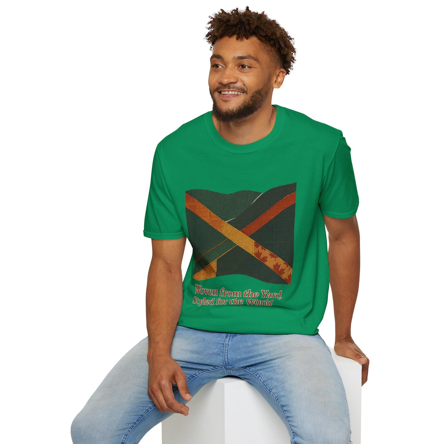 Woven from the Yard Unisex Softstyle T-Shirt, Casual Tee, Comfortable Shirt, Caribbean Pride Apparel, Unique Gift, Summer Fashion