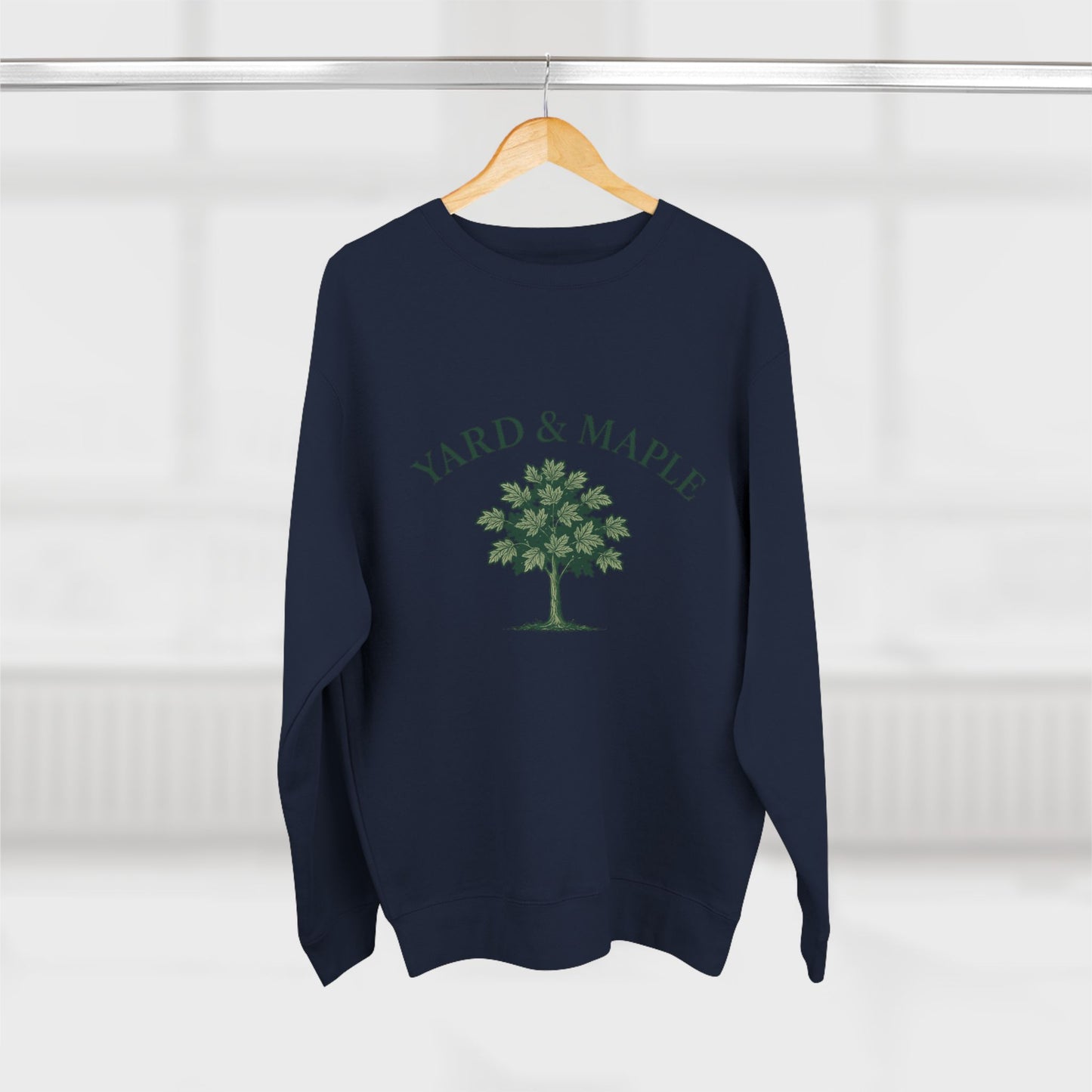 Cozy Unisex Crewneck Sweatshirt with Yard & Maple Design, Gift for Nature Lovers, Fall Fashion, Eco-Friendly Apparel, Casual Wear