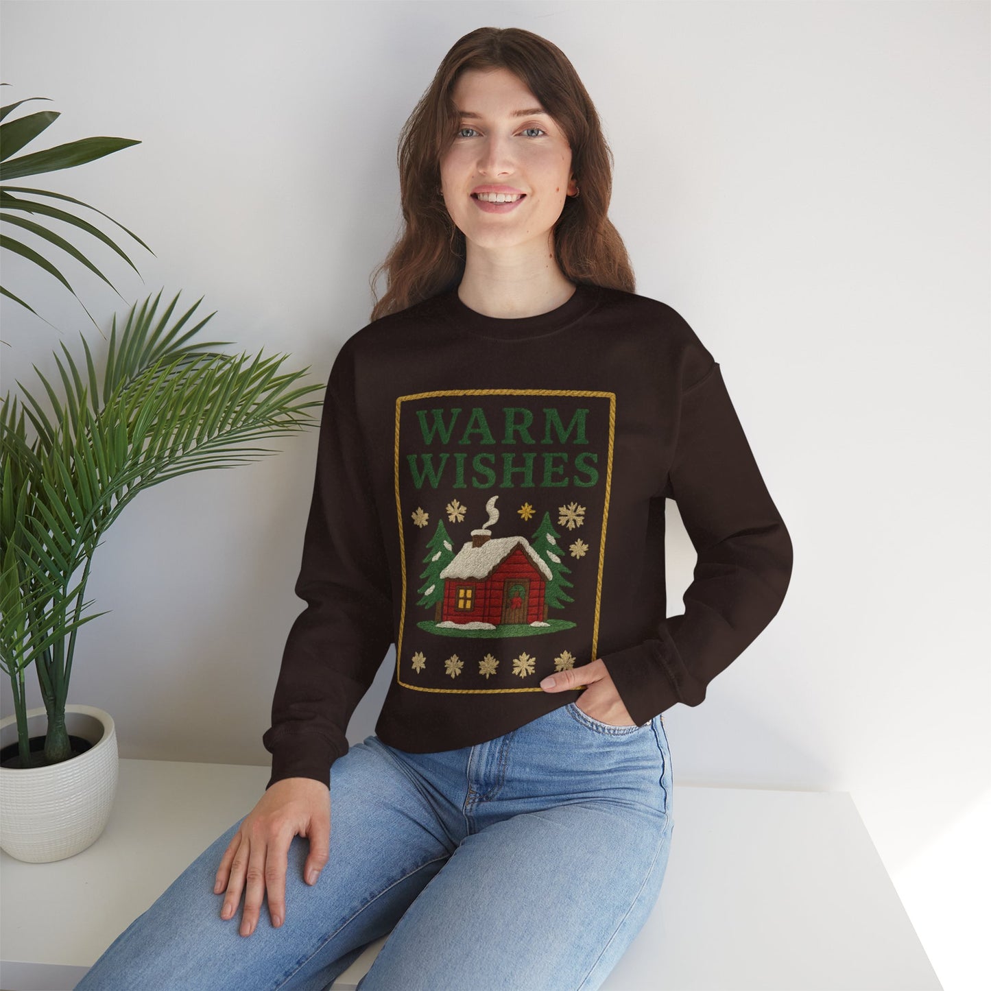 Cozy Warm Wishes Sweatshirt, Holiday Sweatshirt, Winter Fashion, Family Gathering, Gift for Her, Comfortable Crewneck