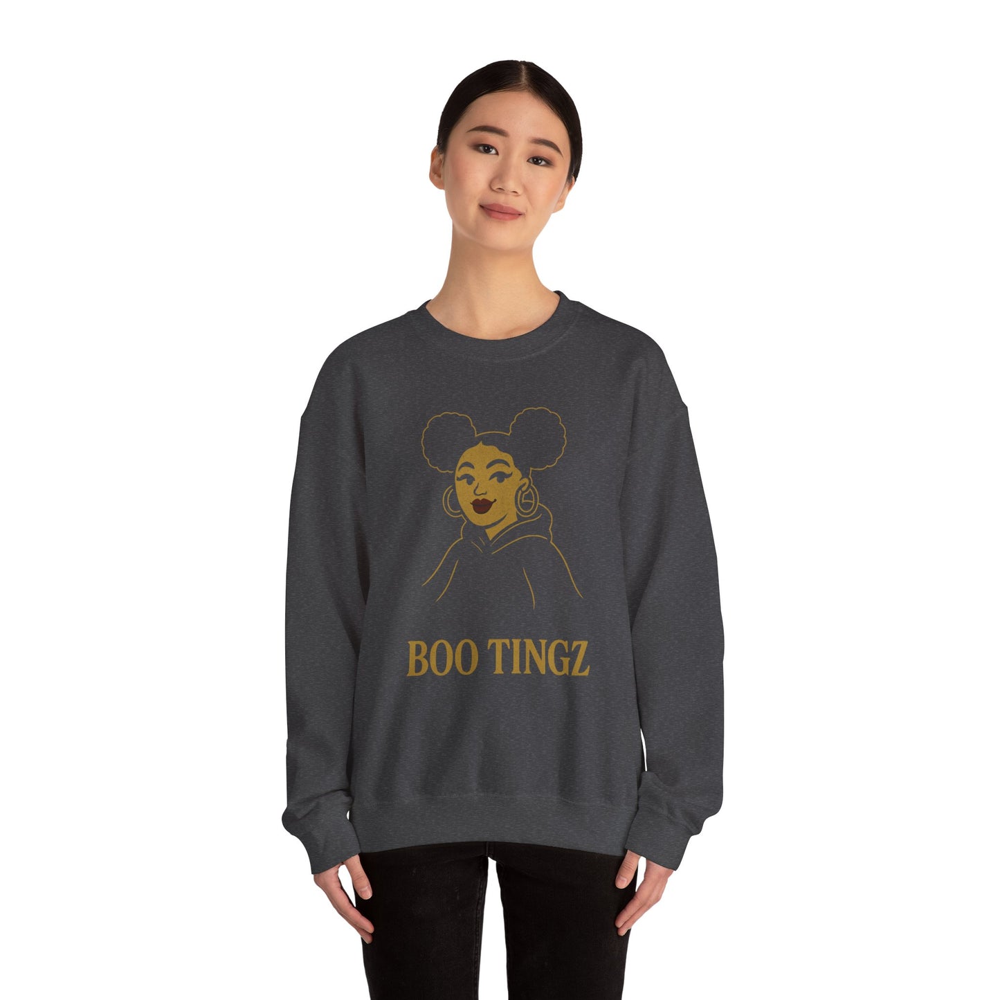 Boo Tingz Crewneck Sweatshirt - Cozy Unisex Gift, Casual Wear, Halloween Outfit, Everyday Comfort, Trendy Streetwear