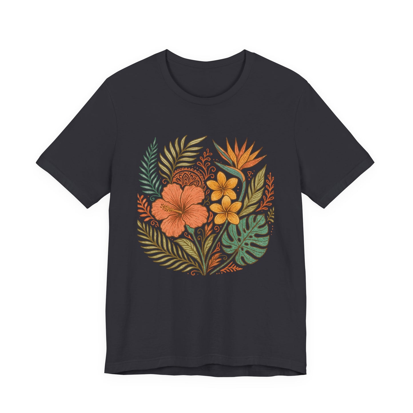 Floral Patterned Unisex Tee - Botanical Style, Summer Wardrobe Essential, Nature Lover Gift, Casual Wear, Eco-Friendly Fashion