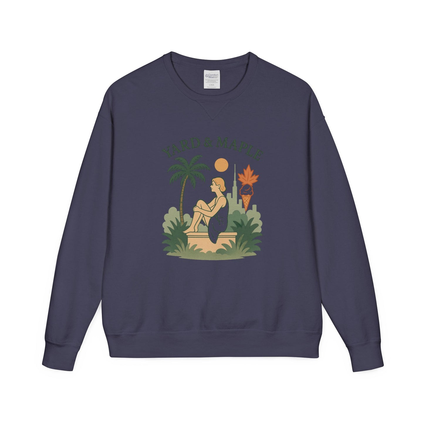 Yard & Maple Crewneck Sweatshirt, Cozy Sweatshirt, Unisex Apparel, Casual Wear, Summer Vibes, Gift for Him or Her