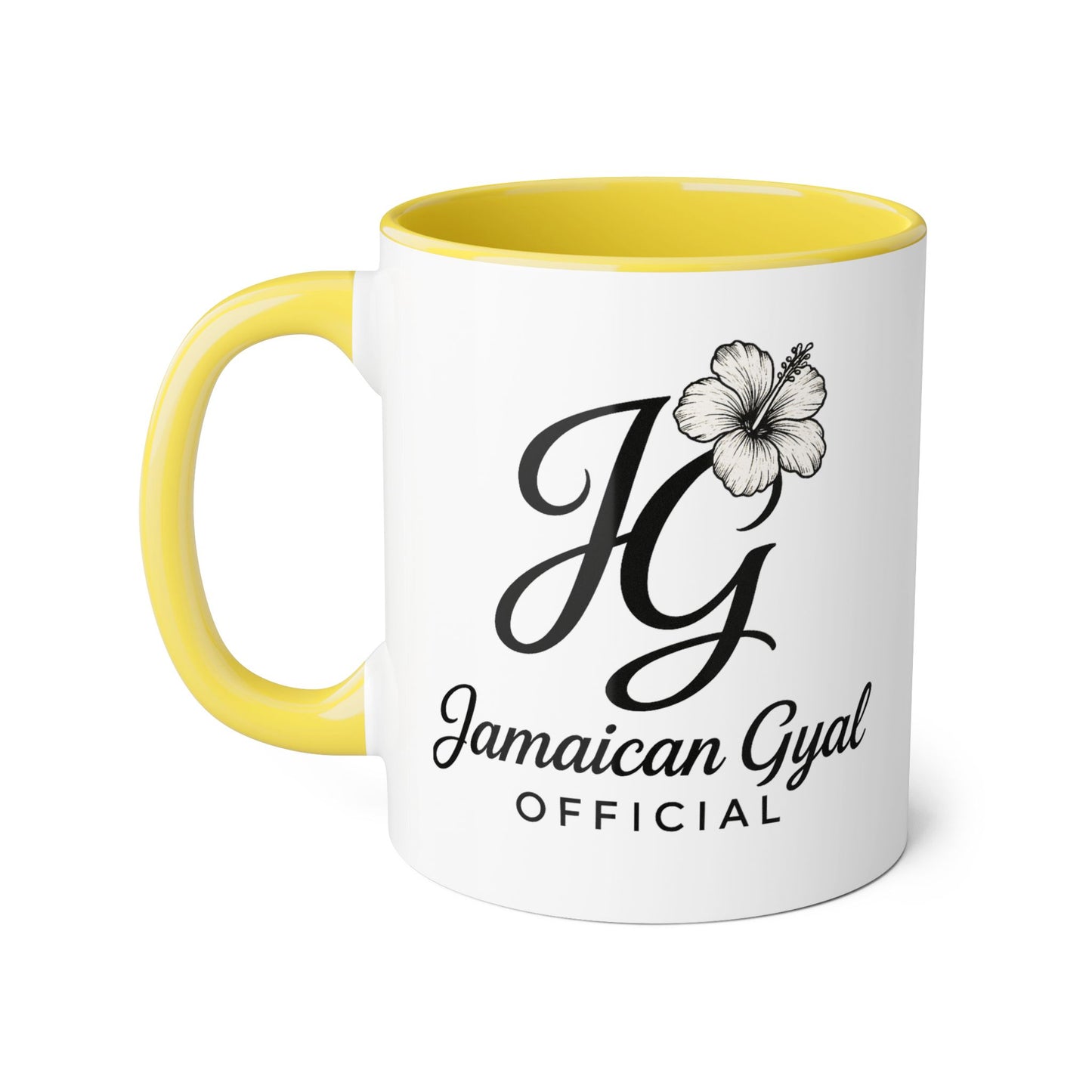 Jamaican Gyal Accent Mug, 11oz Coffee Cup, Floral Design, Gift for Her, Caribbean Culture, Tea Mug, Unique Drinkware
