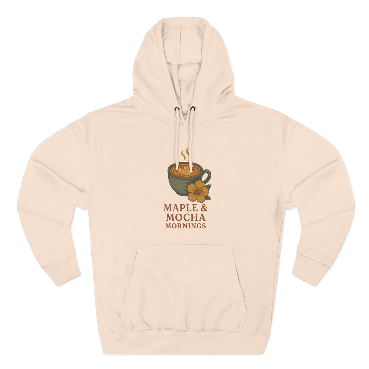 Cozy Maple & Mocha Fleece Hoodie, Perfect for Mornings, Autumn Fashion, Casualwear, Gift for Coffee Lovers