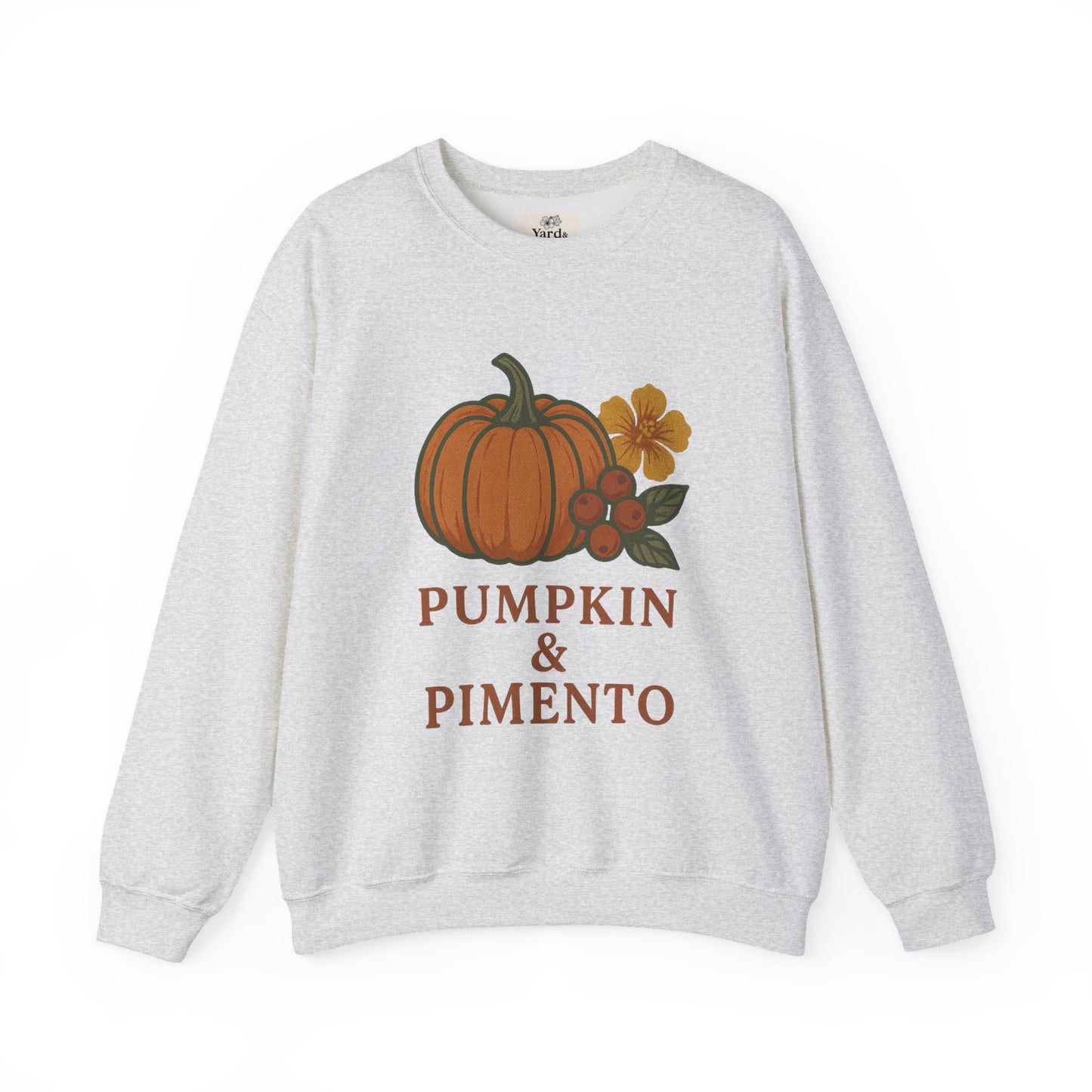 Pumpkin & Pimento Crewneck Sweatshirt, Cozy Fall Sweatshirt, Unisex Autumn Apparel, Thanksgiving Gift, Seasonal Fashion