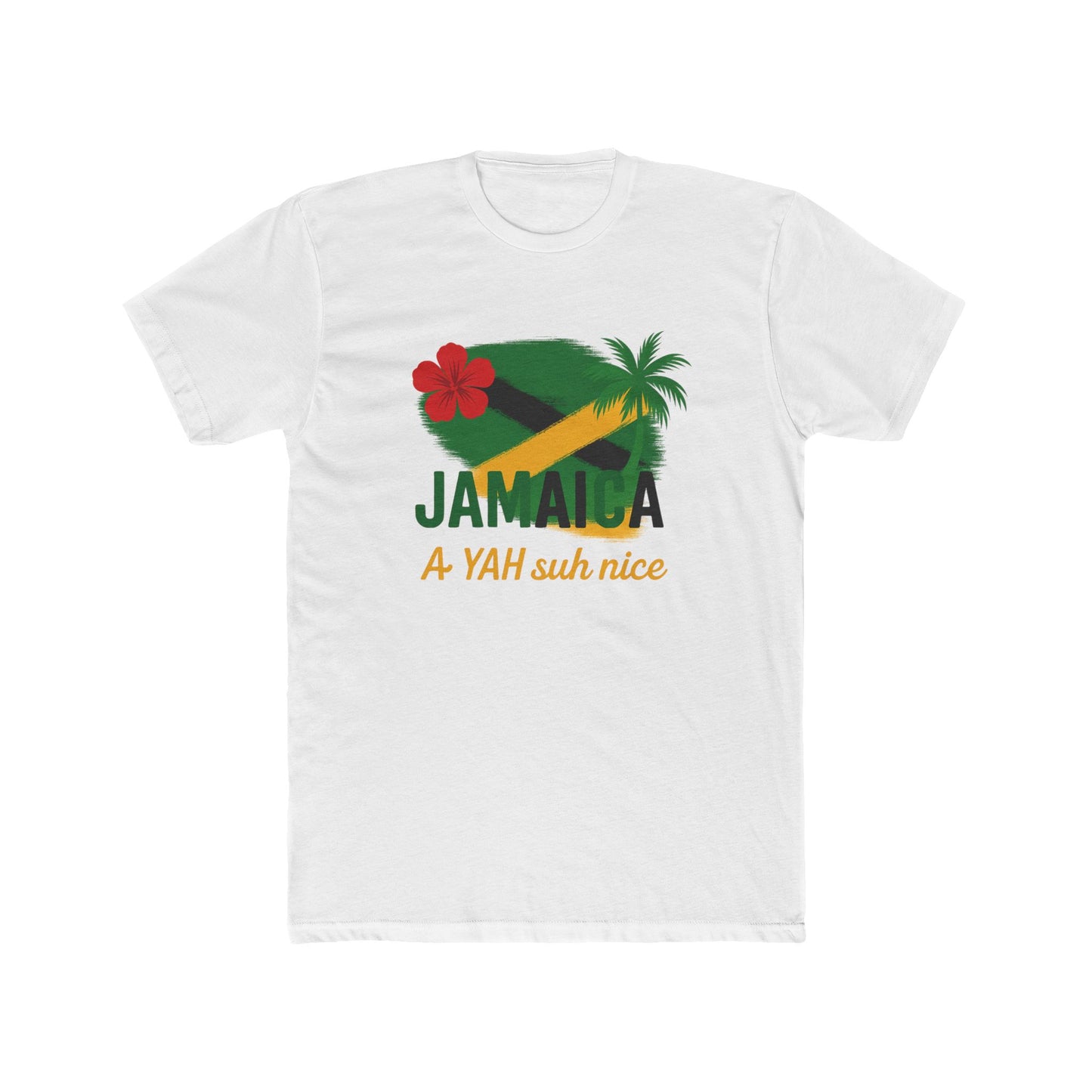 Jamaican Vibes Unisex Cotton Crew Tee, Summer T-Shirt, Holiday Apparel, Travel Shirt, Beachwear, Gift for Him/Her