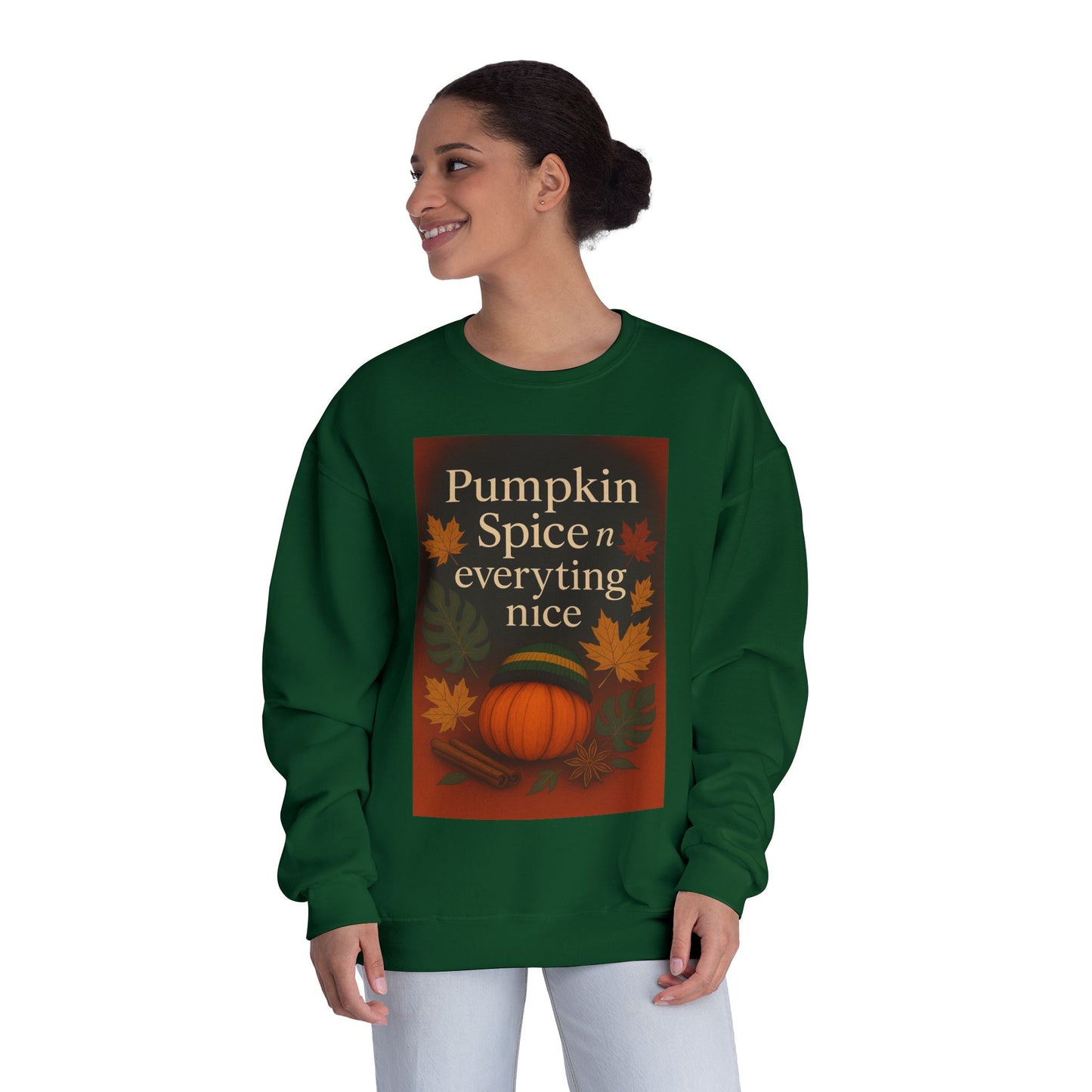Cozy Fall Sweatshirt | Pumpkin Spice & Everything Nice | Perfect for Autumn Gatherings, Thanksgiving, and Casual Wear