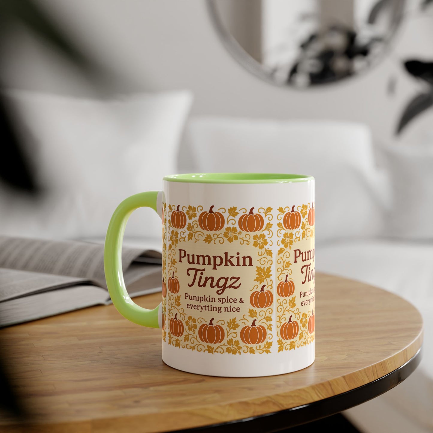 Pumpkin Spice Accent Mug - Fall Decor, Coffee Lovers Gift, Autumn Beverage Mug, Seasonal Kitchenware, Halloween Decor