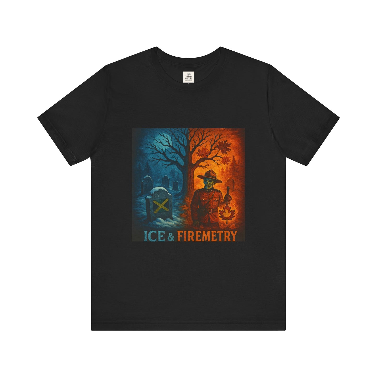 Unisex Ice & Fire Short Sleeve Tee - Firefighter Gift, Halloween Shirt, Cool Graphic Tee, Unique Adventure Wear, All-Season Style