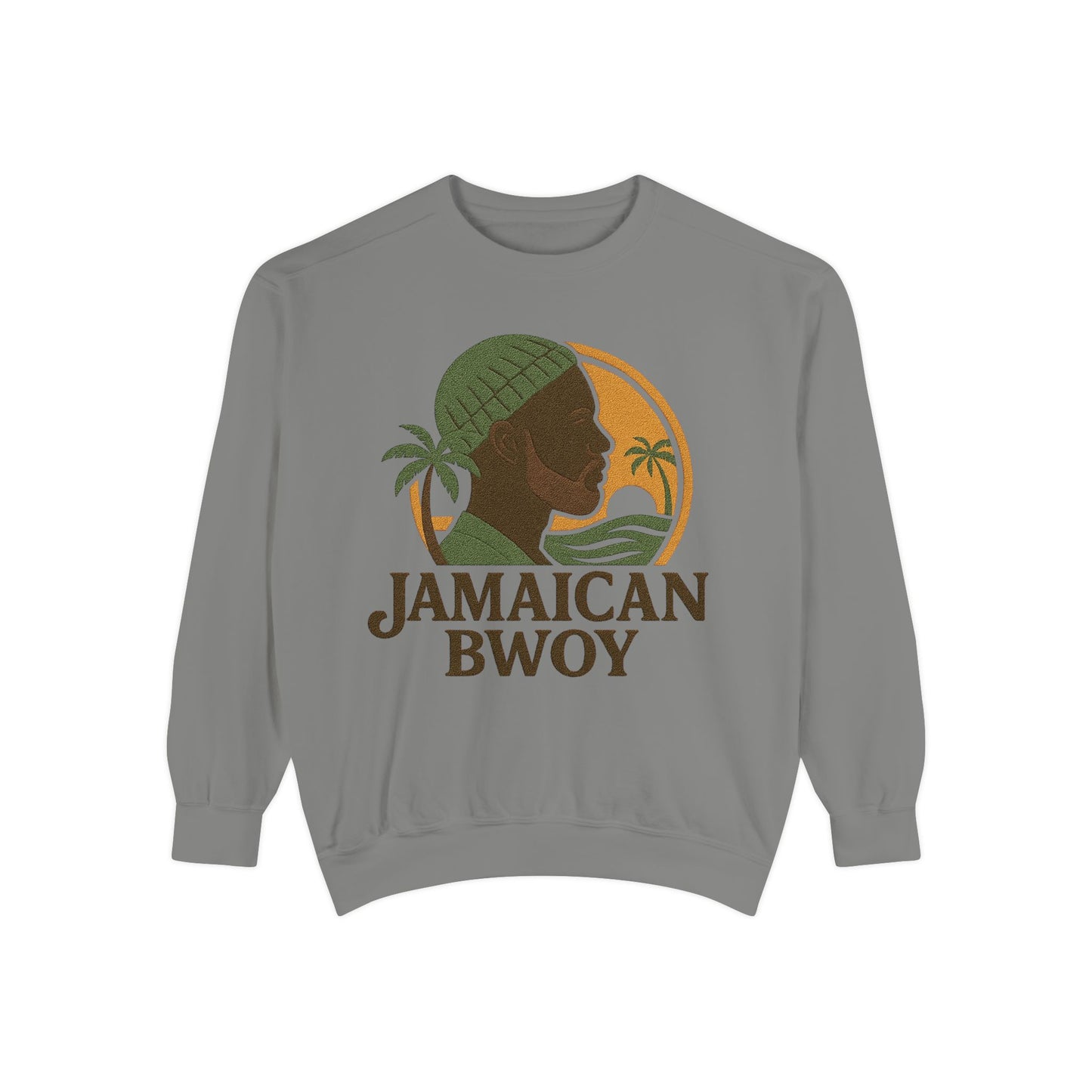 Jamaican Bwoy Sweatshirt, Cozy Unisex Pullover, Streetwear Style, Perfect Gift for Reggae Lovers, Summer Vibes Apparel, Gift for Him/Her
