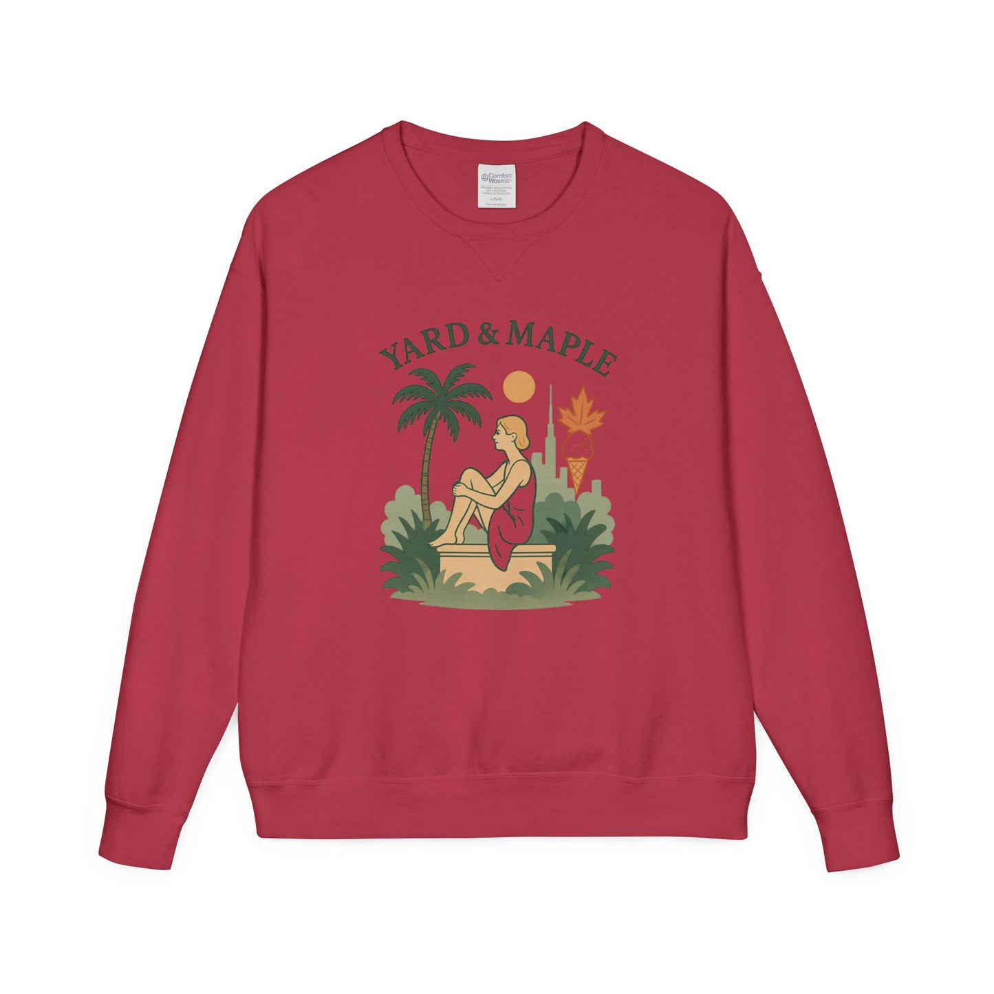 Yard & Maple Crewneck Sweatshirt, Cozy Sweatshirt, Unisex Apparel, Casual Wear, Summer Vibes, Gift for Him or Her