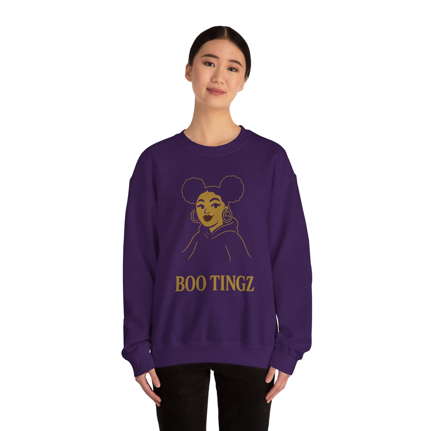 Boo Tingz Crewneck Sweatshirt - Cozy Unisex Gift, Casual Wear, Halloween Outfit, Everyday Comfort, Trendy Streetwear