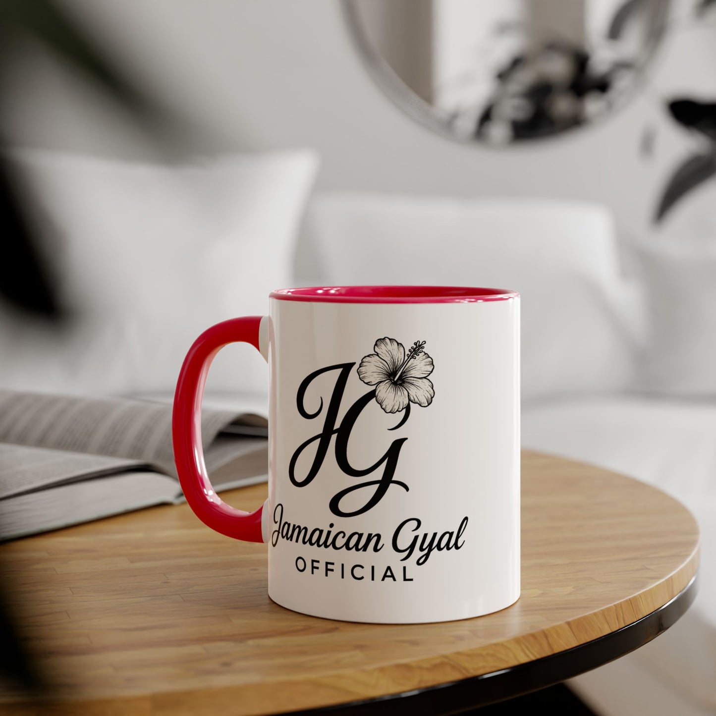 Jamaican Gyal Accent Mug, 11oz Coffee Cup, Floral Design, Gift for Her, Caribbean Culture, Tea Mug, Unique Drinkware