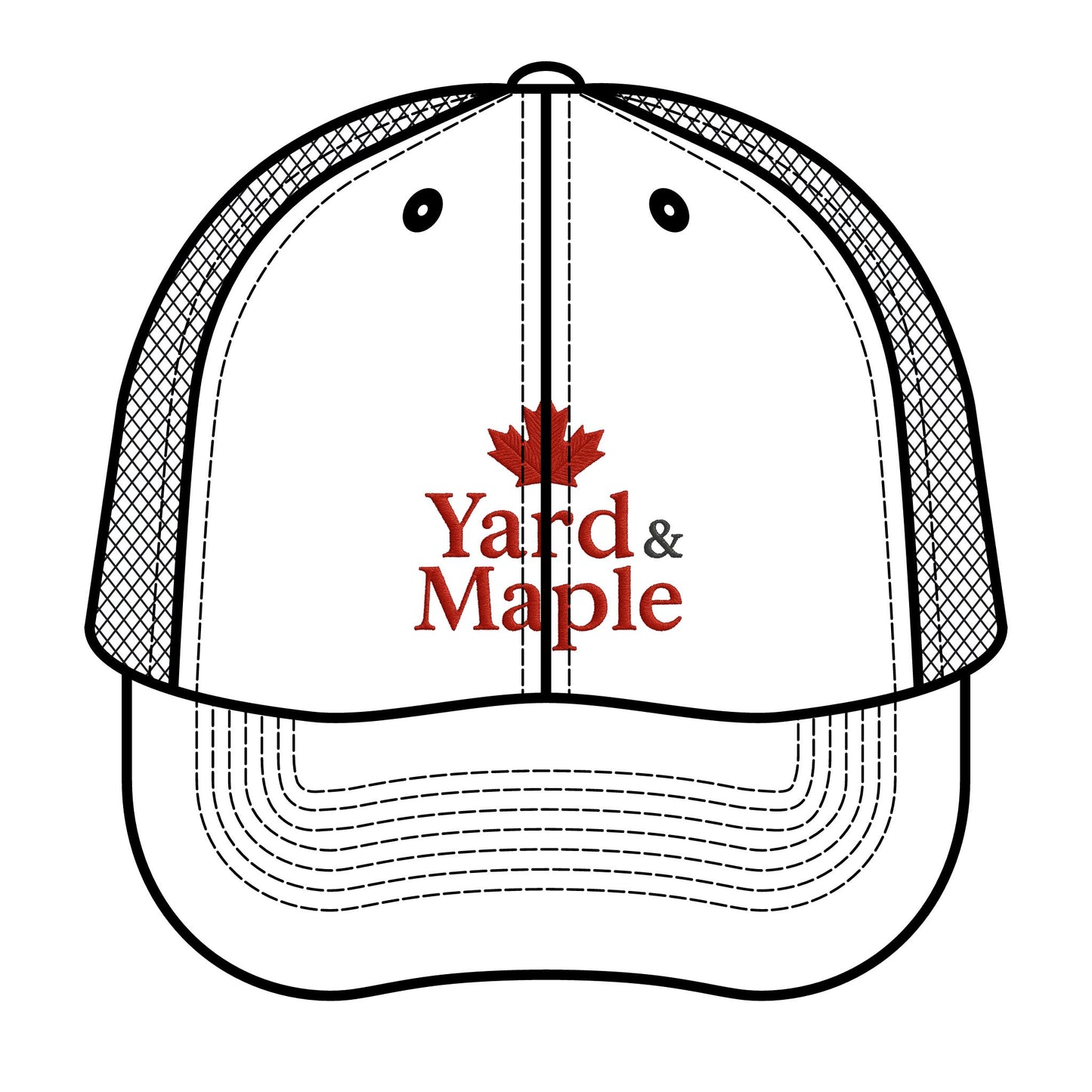 Retro Trucker Hat with Yard & Maple Design | Stylish Outdoor Cap, Perfect Gift for Nature Lovers, Trendy Fashion Accessory, Summer Essential