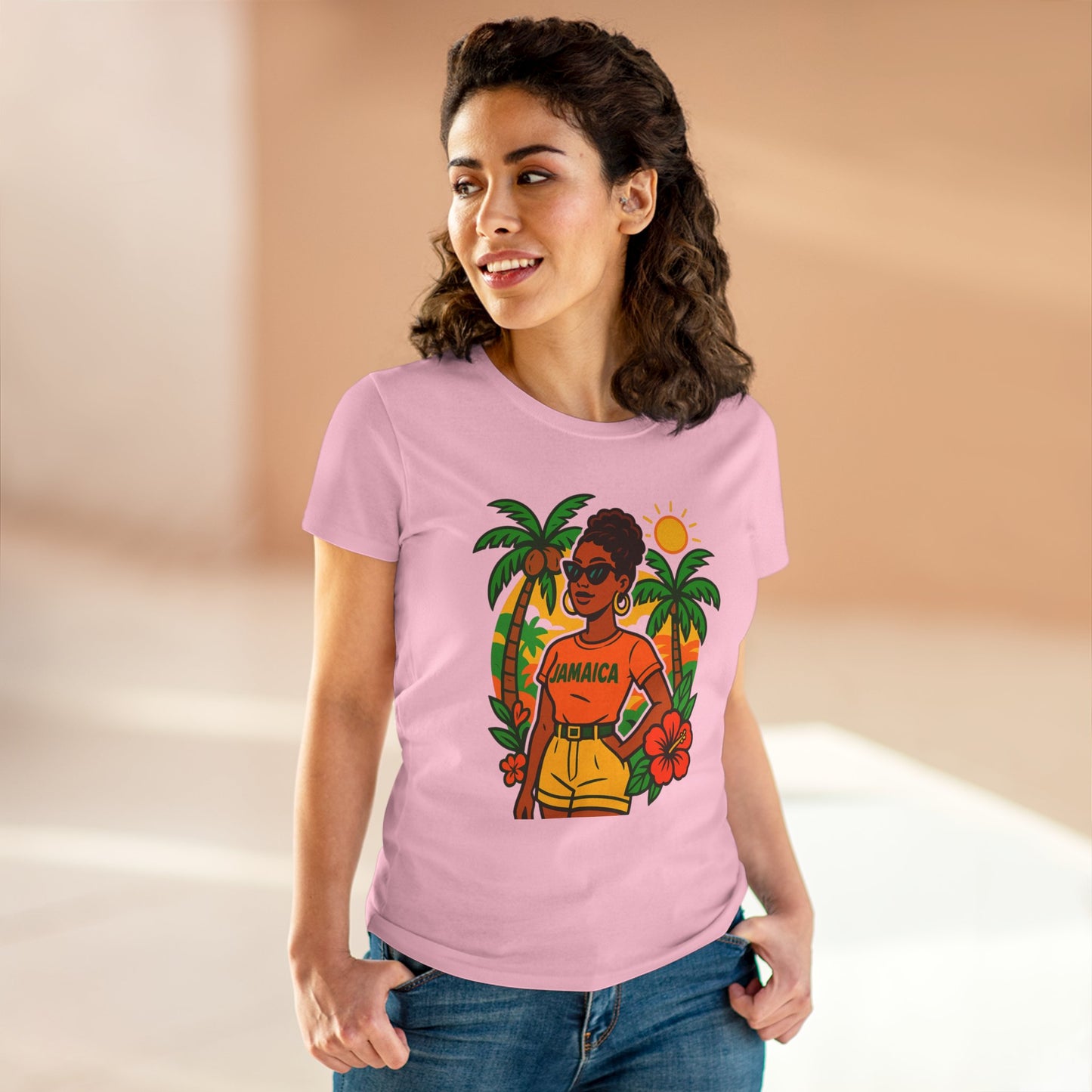 Tropical Vibes Tee, Jamaica Graphic Shirt, Summer Fashion, Vacation Wear, Beach Outfit, Gift for Her