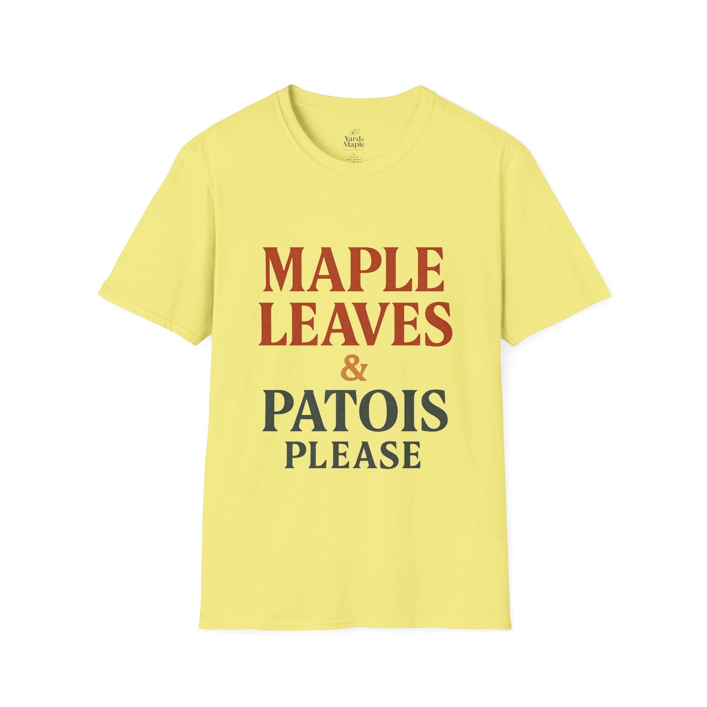 Maple Leaves & Patois Please Unisex T-Shirt, Casual Tee, Gift for Nature Lovers, Summer Wear, Eco-Friendly Fashion