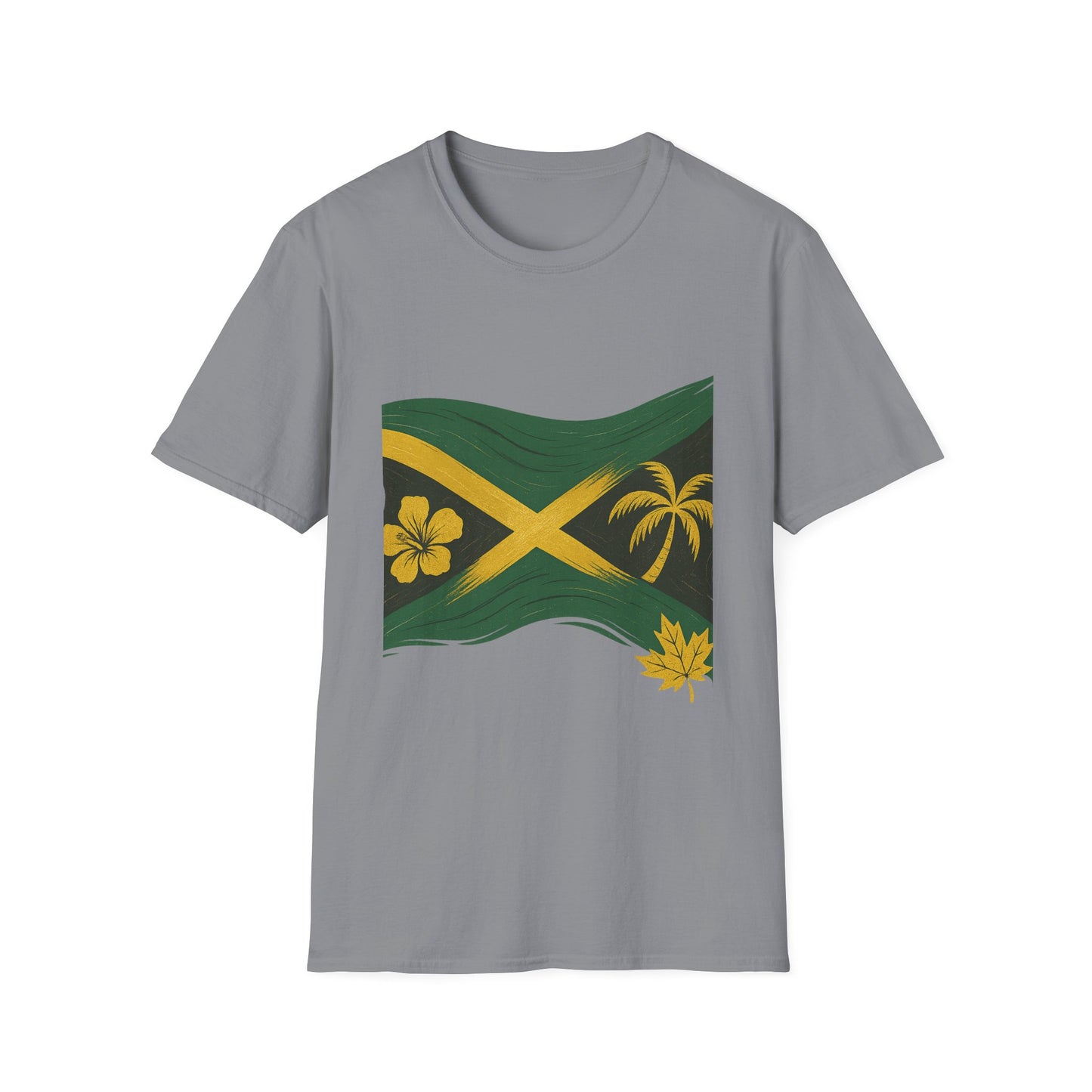 Jamaican Flag Unisex Softstyle T-Shirt - Celebratory Summer Wear, Vacation Shirt, Gift for Travel Lovers, Beach Outfit, Festival Tee