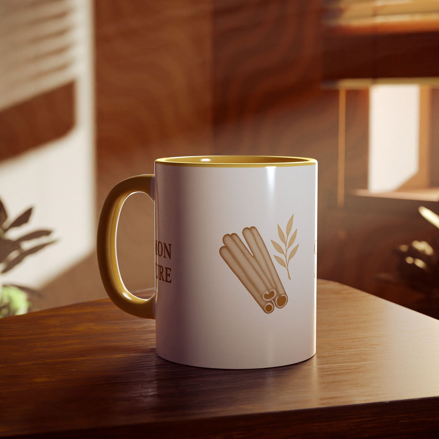 Cinnamon & Culture Accent Mug, Cozy Coffee Cup, 11oz Gift for Tea Lovers, Kitchen Decor, Warm Drink Mug, Unique Beverageware