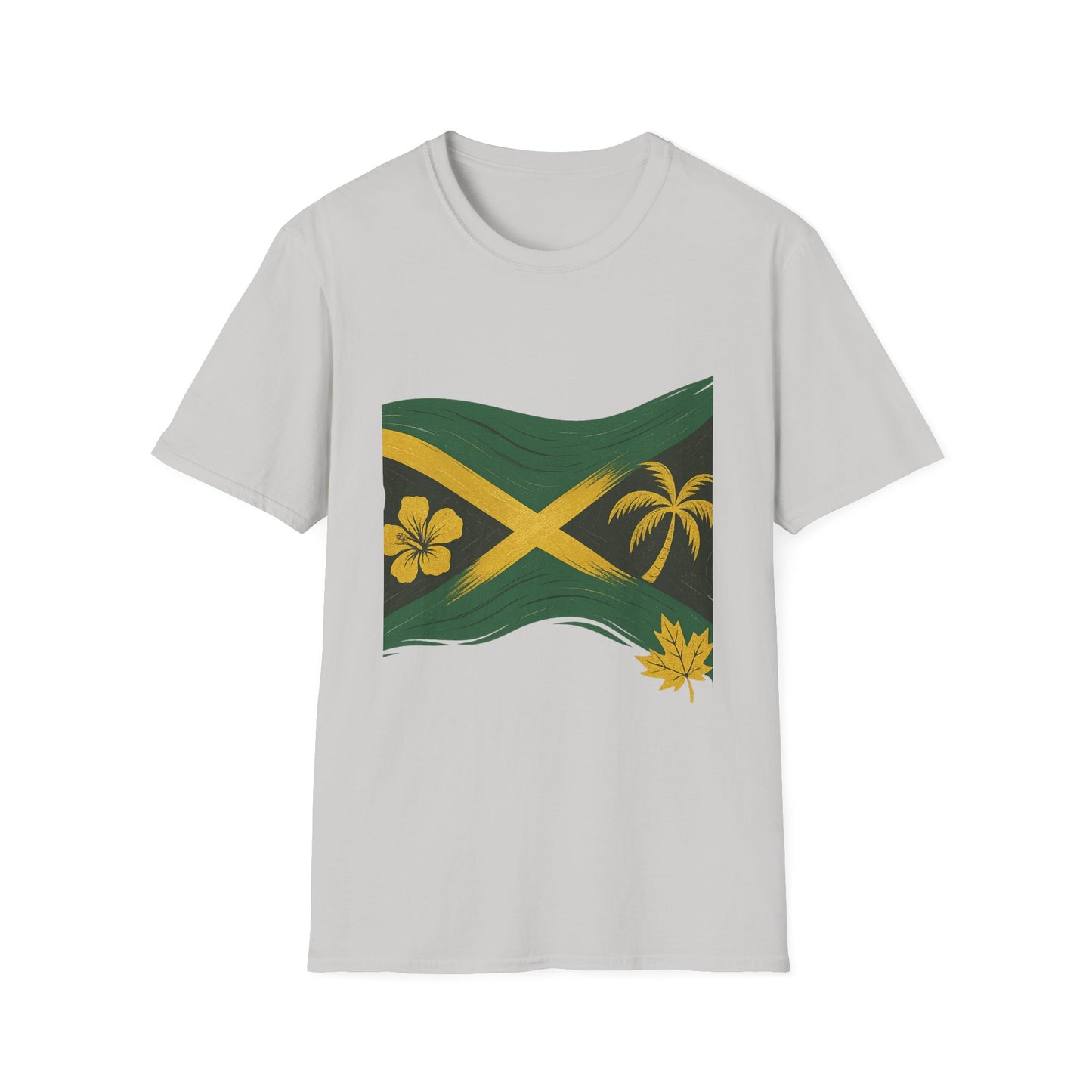 Jamaican Flag Unisex Softstyle T-Shirt - Celebratory Summer Wear, Vacation Shirt, Gift for Travel Lovers, Beach Outfit, Festival Tee