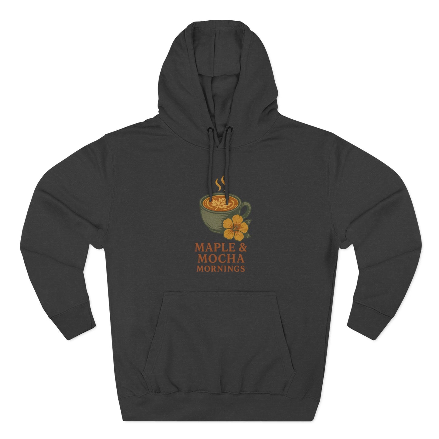 Cozy Maple & Mocha Fleece Hoodie, Perfect for Mornings, Autumn Fashion, Casualwear, Gift for Coffee Lovers