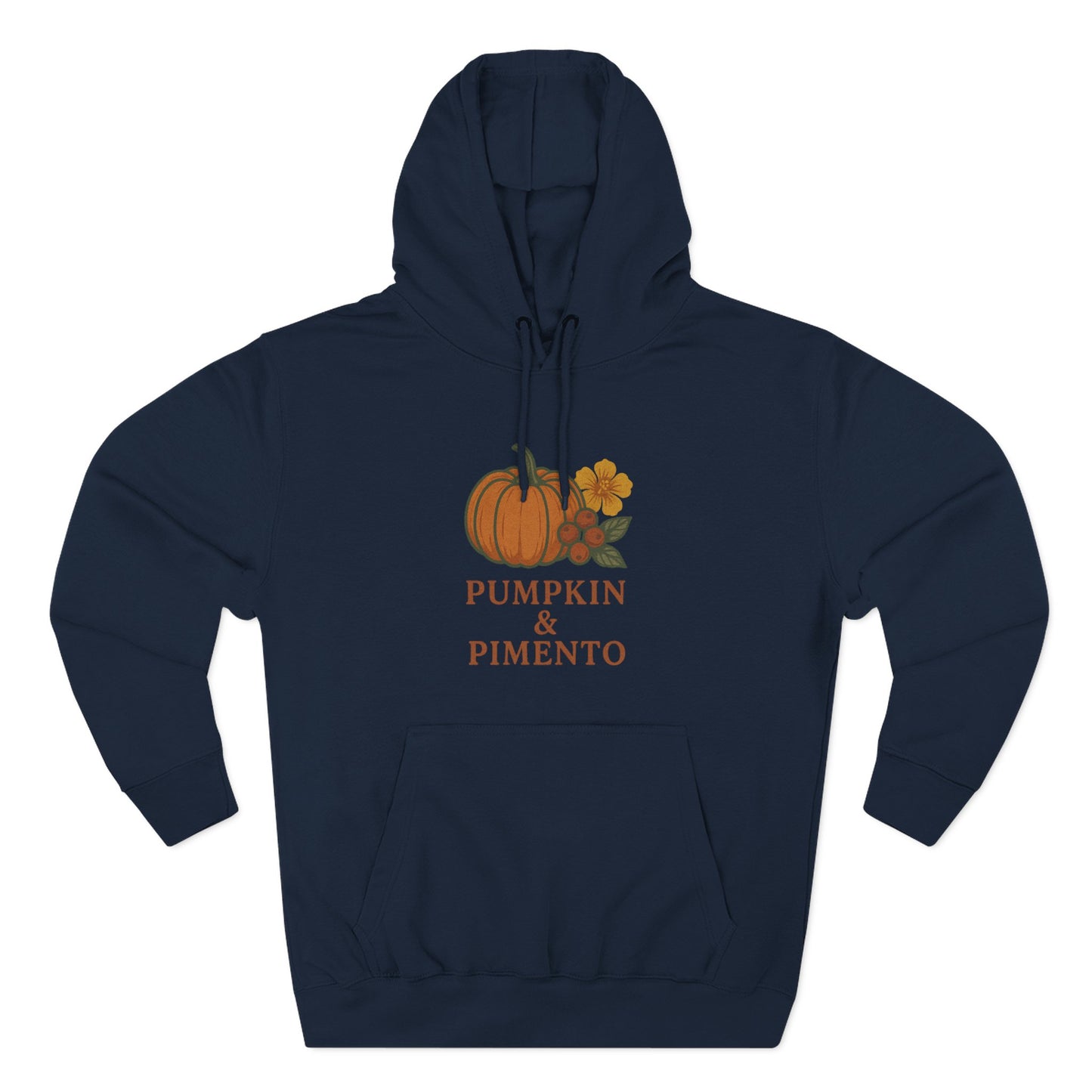 Pumpkin & Pimento Fleece Hoodie | Cozy Fall Sweater, Autumn Fashion, Comfortable Casual Wear, Gift for Pumpkin Lovers, Halloween Apparel