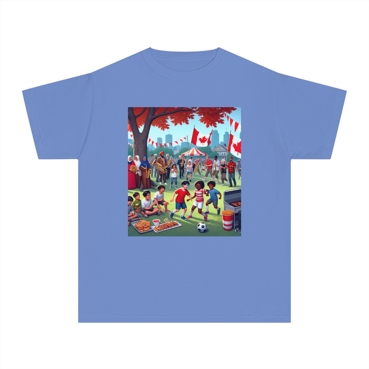 Youth Canada Day Tee - Celebrate with Pride, Summer T-Shirt, Red Tee for Kids, Canada Day Celebration, Fun Youth Apparel