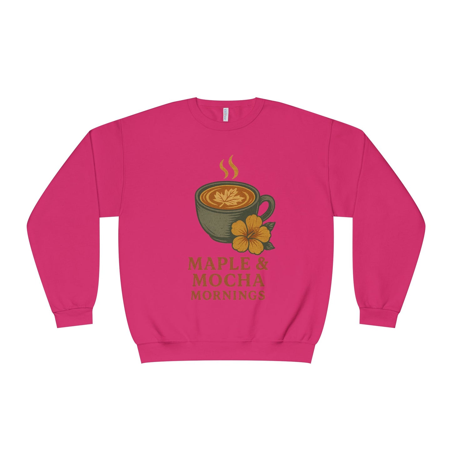 Cozy Coffee Sweatshirt - Maple & Mocha Mornings Unisex Crewneck, Warm Gift for Coffee Lovers, Casual Fall Fashion, Weekend Relaxation