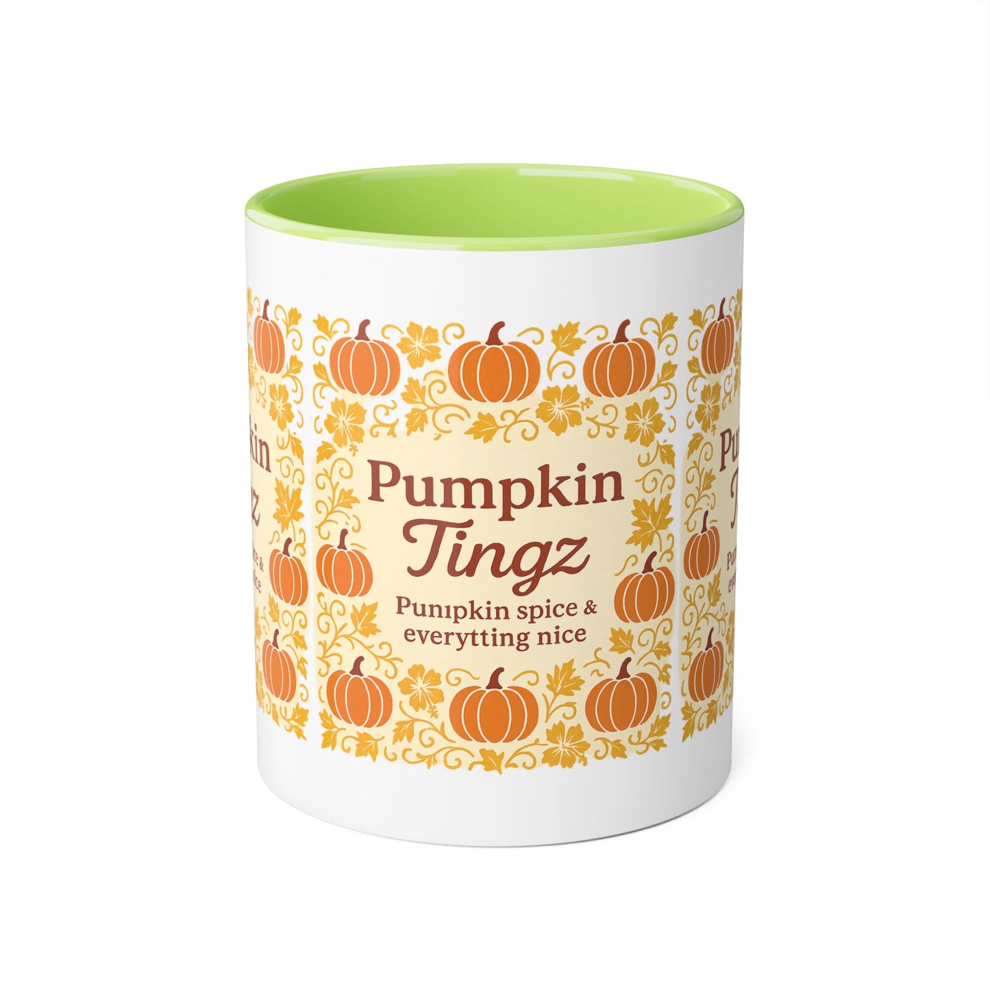 Pumpkin Spice Accent Mug - Fall Decor, Coffee Lovers Gift, Autumn Beverage Mug, Seasonal Kitchenware, Halloween Decor