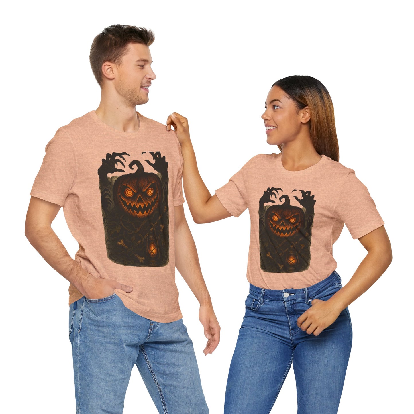Halloween Pumpkin Tee, Unisex Jersey Short Sleeve Shirt, Fall Festival Apparel, Spooky T-Shirt, Trick or Treat Gift, Autumn Vibes