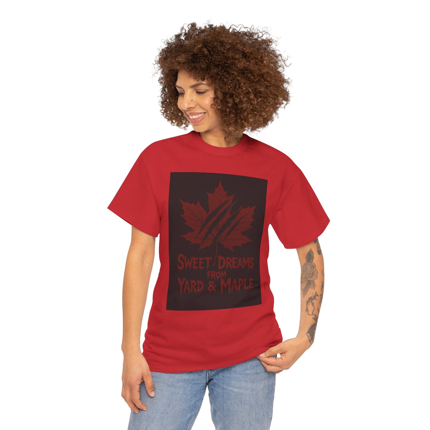 Cozy Graphic Tee with Maple Leaf Design, Casual Streetwear, Gift for Nature Lovers, Sweet Dreams Shirt, Unisex Cotton Top