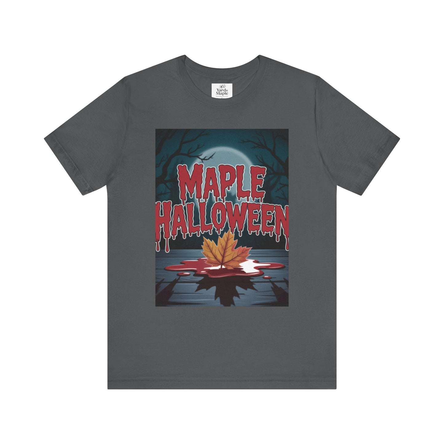 Maple Halloween Tee - Spooky Unisex Jersey Short Sleeve T-Shirt for Autumn Celebrations, Halloween Parties, Fall Fashion, Unique Gift