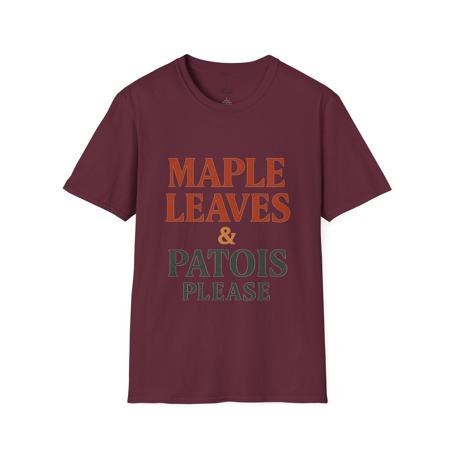 Maple Leaves & Patois Please Unisex T-Shirt, Casual Tee, Gift for Nature Lovers, Summer Wear, Eco-Friendly Fashion