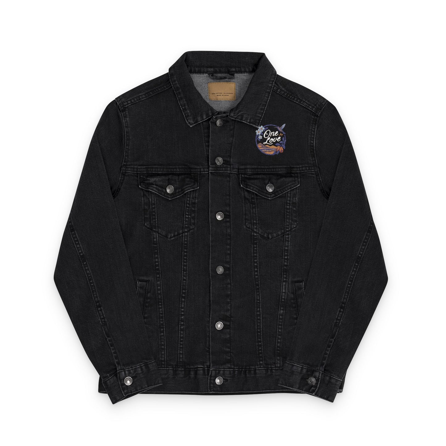 Embroidered Unisex Denim Jacket - Casual Cool, Year-Round Style, Perfect for Festivals, Gifts, and Everyday Wear
